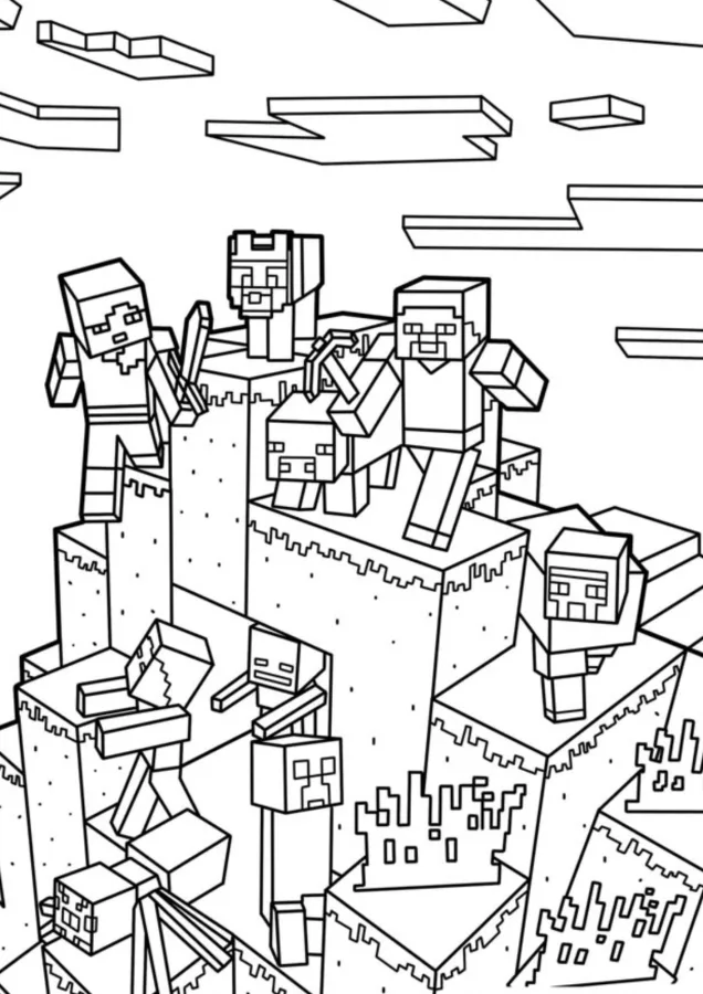 Minecraft para imprimir e colorir