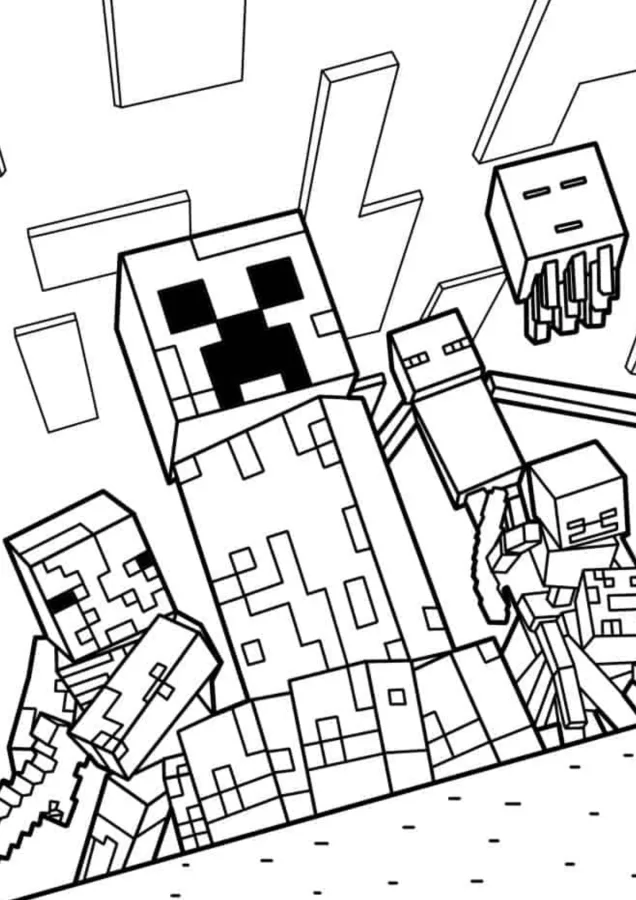 Minecraft para imprimir e colorir