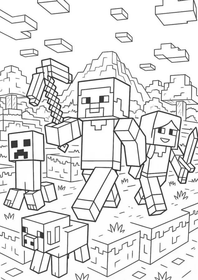 Minecraft para imprimir e colorir