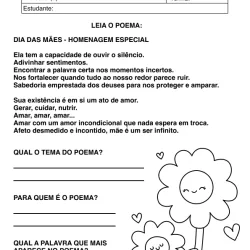 Atividade de alfabetização de Dia das Mães para imprimir e colorir