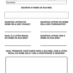 Atividade de alfabetização de Dia das Mães para imprimir e colorir