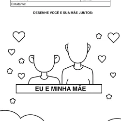 Atividade de alfabetização de Dia das Mães para imprimir e colorir