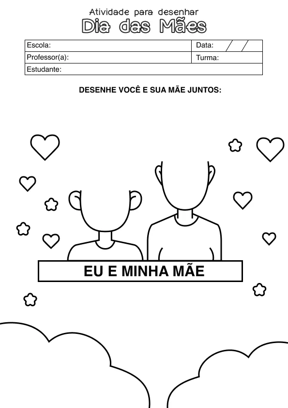 Atividade de alfabetização de Dia das Mães