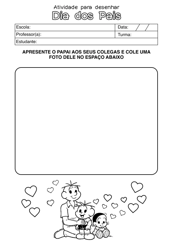 Atividade de alfabetização de Dia dos Pais