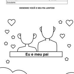 Atividade de alfabetização de Dia dos Pais para imprimir e colorir
