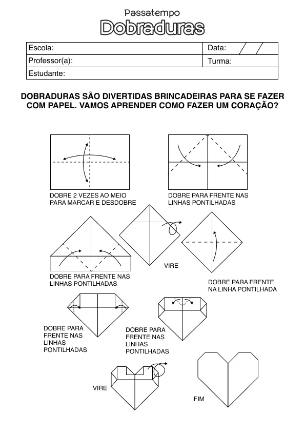 Atividade de alfabetização de dobradura