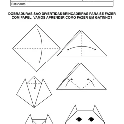 Atividade de alfabetização de dobradura para imprimir e colorir