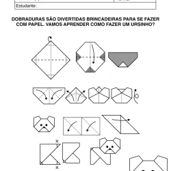 Atividade de alfabetização de dobradura para imprimir e colorir