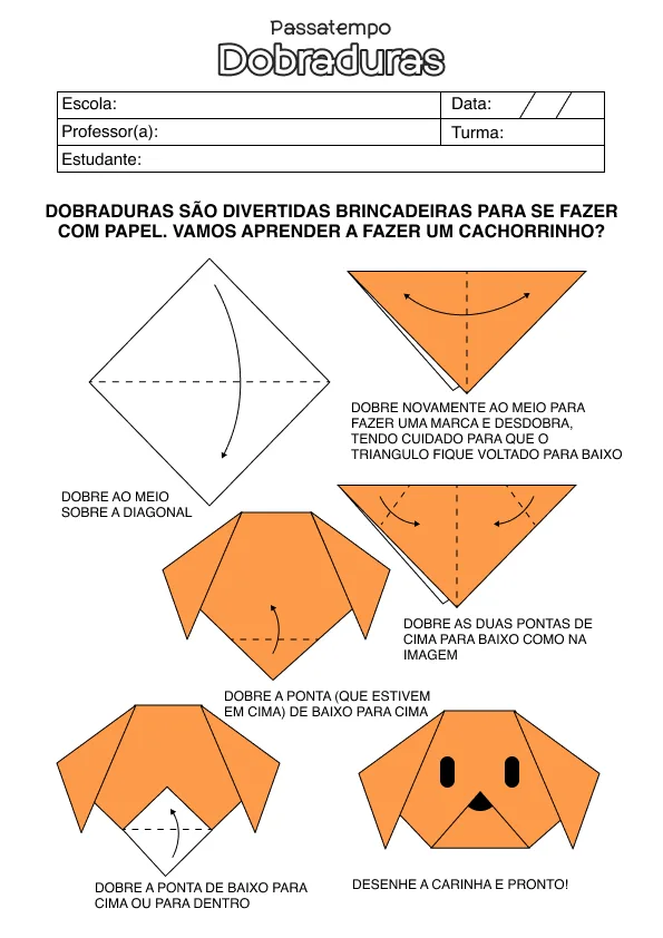 Atividade de alfabetização de dobradura