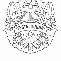 Festa Junina para imprimir e colorir
