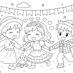 Festa junina para imprimir e colorir