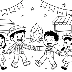 Festa junina para imprimir e colorir