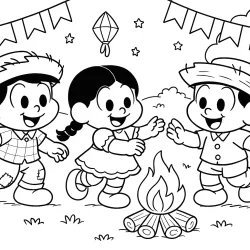 Festa junina para imprimir e colorir