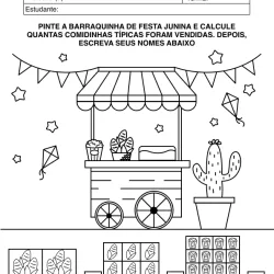 Atividade de alfabetização sobre Festa Junina para imprimir e colorir