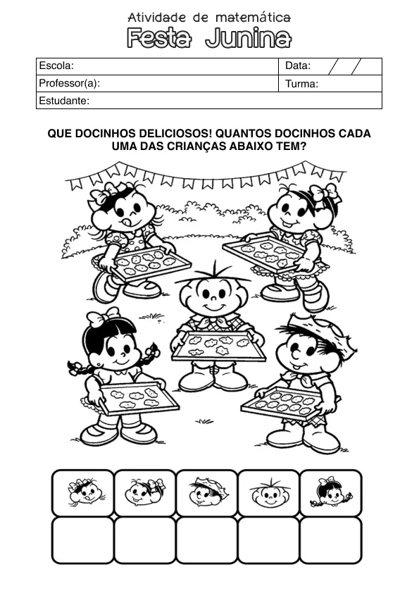 Atividade de alfabetização sobre Festa Junina