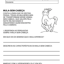 Atividade de alfabetização sobre folclore para imprimir e colorir