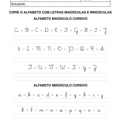 Atividade de alfabetização sobre Letras Cursivas para imprimir e colorir