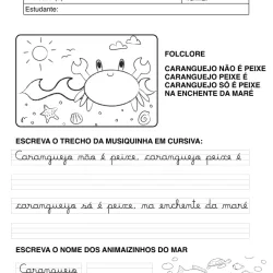 Atividade de alfabetização sobre letras cursivas para imprimir e colorir