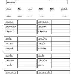 Atividade de alfabetização sobre letras cursivas para imprimir e colorir