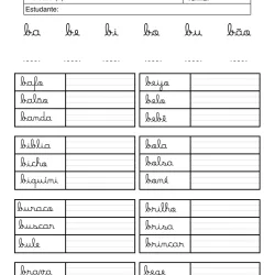 Atividade de alfabetização sobre letras cursivas para imprimir e colorir