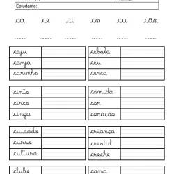 Atividade de alfabetização sobre letras cursivas para imprimir e colorir