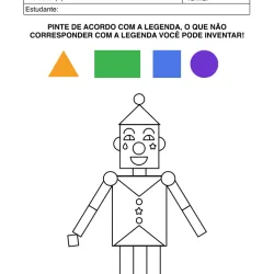 Atividade de matemática de formas geométricas para imprimir e colorir