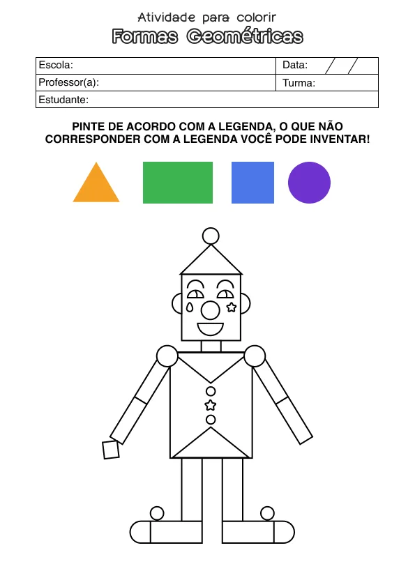 Atividade de matemática de formas geométricas