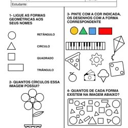 Atividade de matemática de formas geométricas para imprimir e colorir