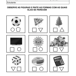 Atividade de matemática de formas geométricas para imprimir e colorir