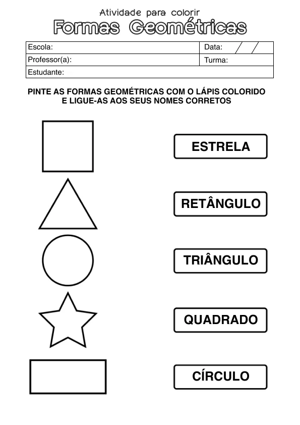 Atividade de matemática sobre Formas Geométricas