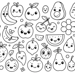 Frutas para imprimir e colorir