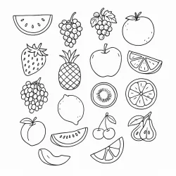 Frutas para imprimir e colorir