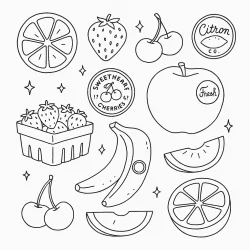 Frutas para imprimir e colorir
