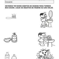Atividade de alfabetização sobre Higiene para imprimir e colorir