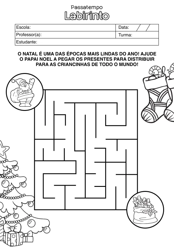 Atividade de alfabetização de labirinto
