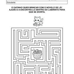 Atividade de alfabetização de labirinto para imprimir e colorir