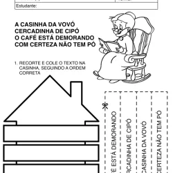 Atividade de alfabetização sobre leitura e interpretação de texto para imprimir e colorir