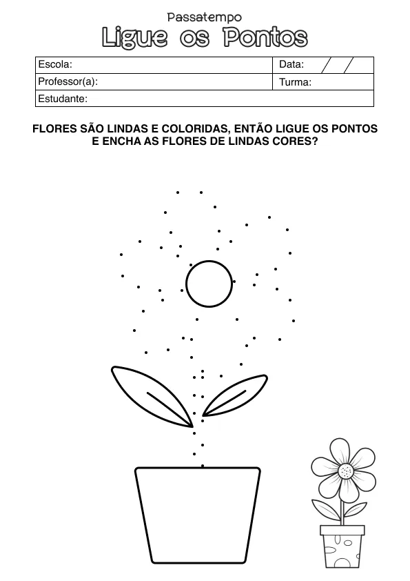 Atividade de alfabetização de Ligar os Pontos
