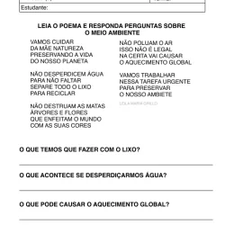 Atividade de alfabetização sobre meio ambiente para imprimir e colorir