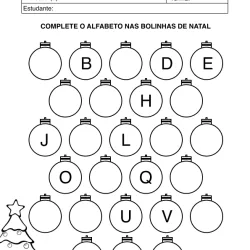 Atividade de alfabetização de Natal para imprimir e colorir