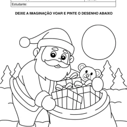 Atividade de alfabetização de Natal para imprimir e colorir