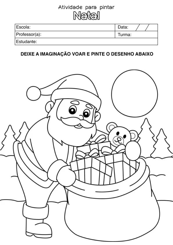 Atividade de alfabetização de Natal