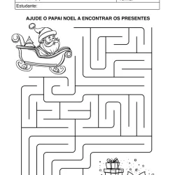 Atividade de alfabetização de Natal para imprimir e colorir