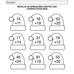 Atividade de matemática de Natal para imprimir e colorir