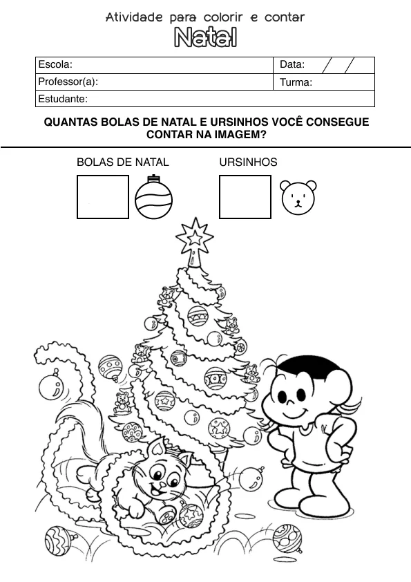 Atividade de alfabetização de Natal