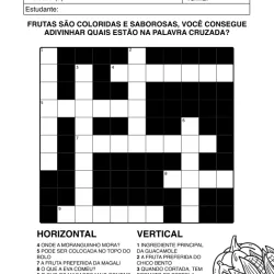 Atividade de alfabetização de palavras cruzadas para imprimir e colorir