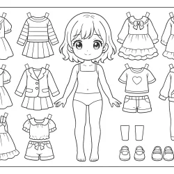 desenho de Paper doll