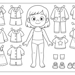 Paper doll para imprimir para imprimir e colorir