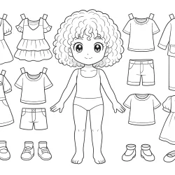 Paper doll para imprimir para imprimir e colorir