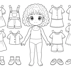 Paper doll para imprimir para imprimir e colorir